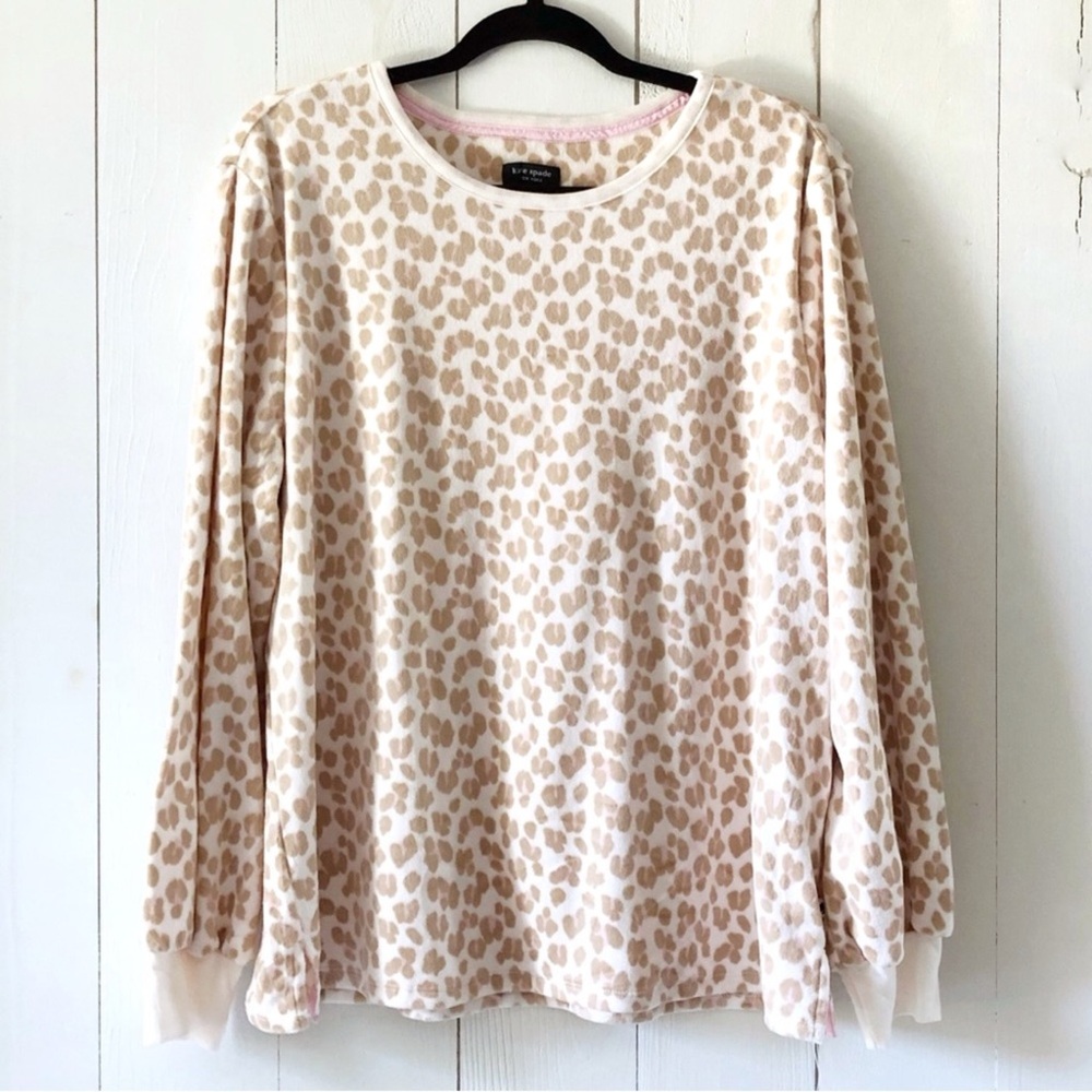 NWOT Kate Spade New York Leopard Print Lounge Top Size Large - Picture 6 of 8